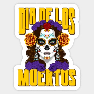 Dios De Los Muertos Day of the Dead Catrina Face Sticker